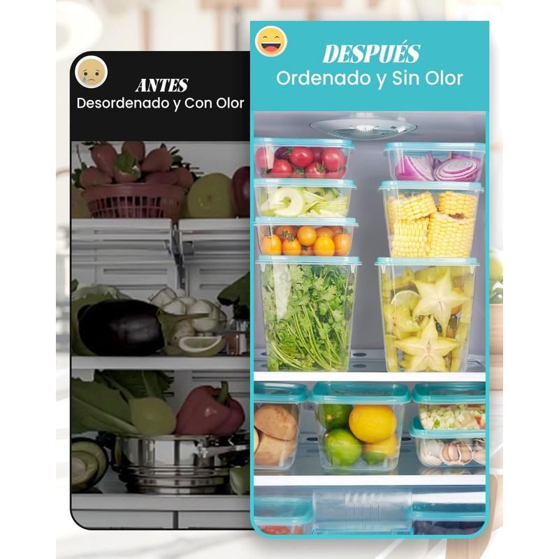 CHEFOLLA Contenedores para Alimentos Recipientes de Plastico de Termorresistente y