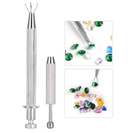Small Tweezers for Beads and Gemstones, Jewellery Tweezers with 4 Claws, Jewellery Pick Up Tool, Diamond Gemstone Prong Catcher and Grabber, Ideal for Beads, Watches and Glasses (Long and Short)