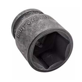 24mm 6-Point Shallow Impact Socket 1/2" Drive CR-V Steel Black Phosphate Coated Metric | 1.61" Long