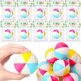 Jerify 24 Pcs End of Year Student Gift Mini Beach Stress Balls 2.5 Inch Small Foam Relief Stress Beach Swimming Pool Ball Toys for Girls Boys Classroom Prizes Summer Hawaiian Party