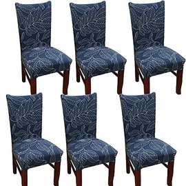 TEERFU Dining Room Chair Covers Slipcovers Set of 6, Stretch Removable Washable Dining Chair Protector Decoration Cover Seat Slipcover for Hotel,Ceremony,Banquet,Kitchen,Restaurant,Home