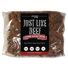 Textured Vegetable Protein, 100% Certified Non-GMO Soybeans, 100% Vegan, Made in USA, Imitation Beef, Gluten Free, MSG Free, Just Like Beef, Unflavored, 16 oz, Makes 3.4 lbs. (1 Package)