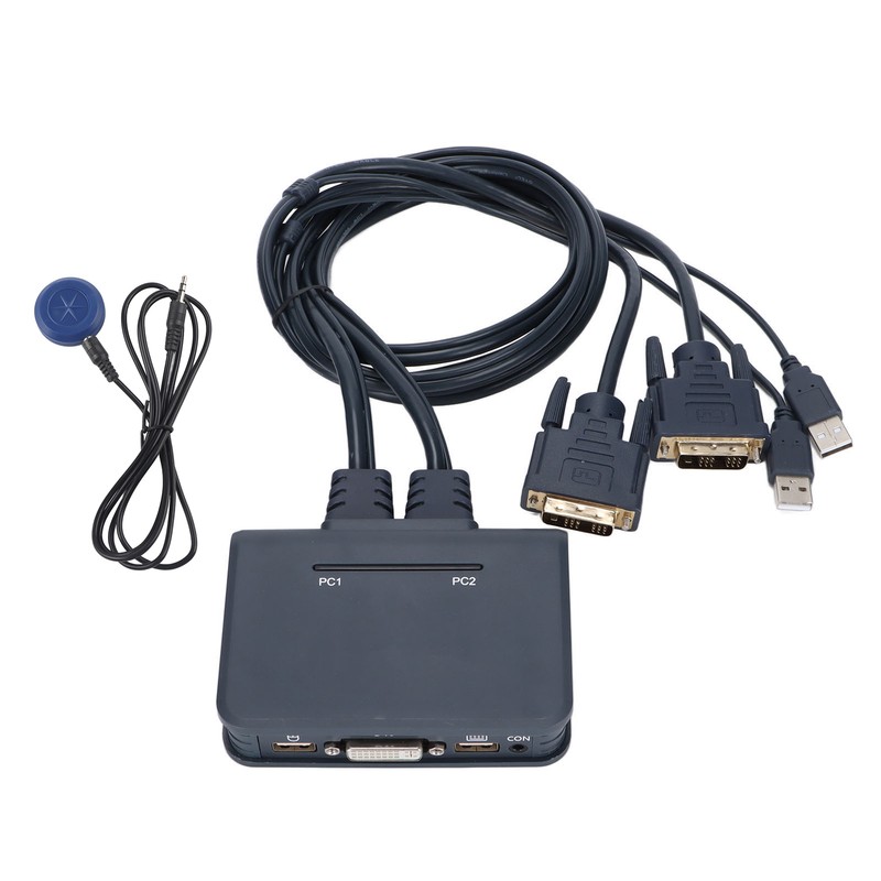 USB KVM Switch 2 Ports Wired HD Multimedia Interface KVM