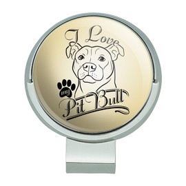 GRAPHICS & MORE I Love My Pit Bull Golf Hat Clip with Magnetic Ball Marker
