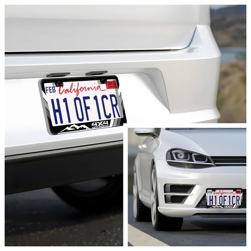 2 Pack Tri-Color 3 Colors Offroad Mountain Aluminum License Plate