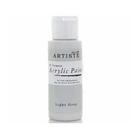 Artiste Acrylic Paint 59ml 2Oz Light Grey, Quick-Drying Professional Art, Craft and Hobby Artists Paint, Vibrant Colour, Water-Based Paints Cover All Surfaces with Ease, Ideal for Travel Artists