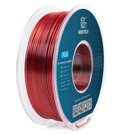 Geeetech Silk PLA Filament 1.75mm Silk Dual Color Filament,Coextrusion Dichromatic Metal-Like Shiny Consumable 1kg (2.2lbs) 1 Spool,Dimensional Accuracy +/- 0.03 mm, Black Red