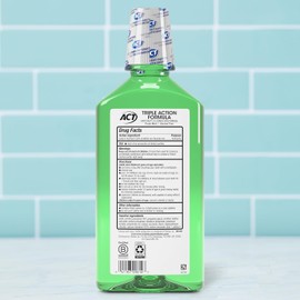 ACT Total Care Zero Alcohol Anticavity Fluoride Mouthwash, Fresh Mint, 33.8 Ounce