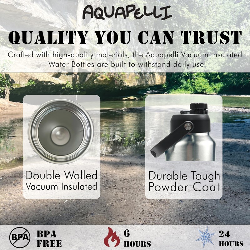 Aquapelli Stainless Steel Vacuum Insulated Water Jug, 64oz