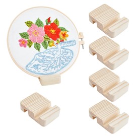 OLYCRAFT 6Pcs Rectangle Pine Wood Stand 8x5.3x2cm Embroidery Hoop Display Stand Embroidery Hoop Easel Embroidery Hoop Wooden Base Embroidery Hoop Holder for Embroidery Cross Stitch Stand Decor