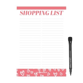 FIRST4MAGNETS Erasable, Dry Wipe, Magnetic Shopping and Grocery List for Fridge, Kitchen, Refrigerator, Home, and Whiteboard