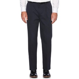 Savane Men's Stretch Ultimate Performance Pleated Chino Pants with Expandable Waistband (Waist Size 30 - 60 Big & Tall) , Ultimate Dark Navy, 40W x 34L