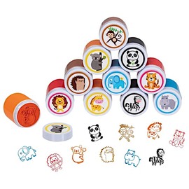 Ameisenkeks® 10 x Stamps Animals Stamp Set with 10 Pieces Self Templer Sturdy Plastic Ideal as Party Bags for Birthday