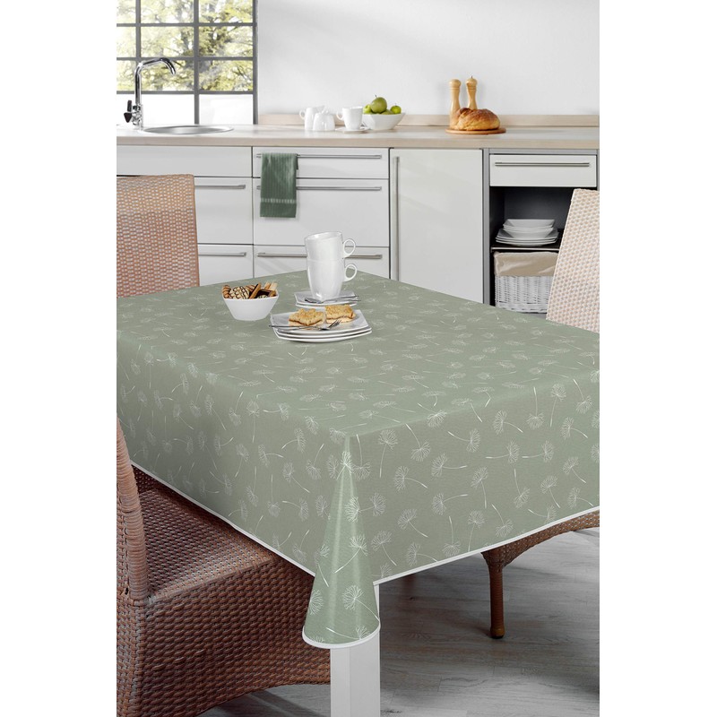 Oilcloth Tablecloth Wipe Clean Non-Slip with Piping Band Square Round