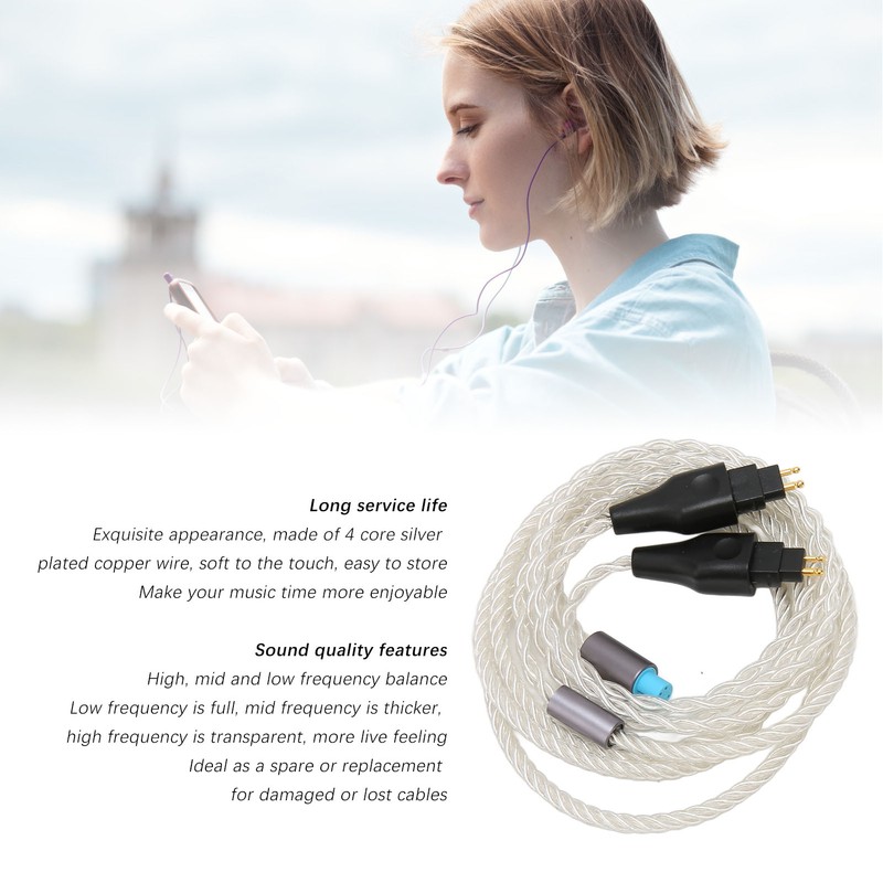 2 Pin Sound Cable 4 Core Silver Plated Copper 3