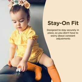 Babysoy Baby Girls Boys Knee High Organic Cotton Uniform Socks with Grip- Set of 3 (US, Age, 12 Months, 24 Months, Unisex)