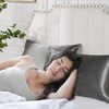 Luxury Satin Pillowcase with Zipper, Standard Size, Black (Silky Satin