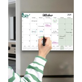 Magnetic Calendar for Fridge 2024 2025 (16 Months) 32 x 22 cm, German Family Calendar from Sep 2024 to Dec. 2025 Wall Calendar/Advent Calendar/Monthly Planner for Home or Office