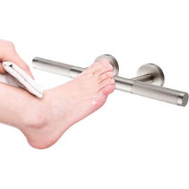 Shower Foot Rest,Brushed Nickel Shower Footrest for Shaving Legs,Knurled Brass Bar Shower Step Foot Ledge for Bathroom/Spa Wall Mount