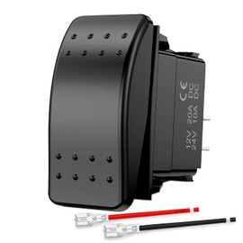 Nilight Marine Rocker Switch interruptor de palanca de 2 pines, interruptor SPST de 20 A/12 V, 10 A/24 V, interruptor impermeable con cables de puente para coches, camiones, barcos, ATV, vehículos