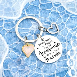 Wrpixe Inspirational Gifts Motivational Keychain Encouraging Mental Health Gifts for Women Men Sobriety Gift for Friends Teens Encouragement Gift for Coworker Employee Little Reminders Key Ring