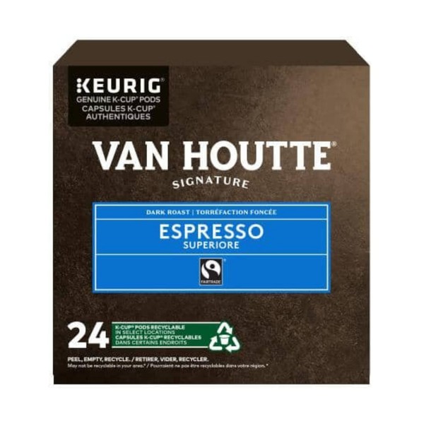 Van Houtte Espresso Superiore K-Cup Coffee Pods, 24 Count For Keurig Coffee Makers