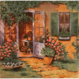 2 individual Paper Decoupage NAPKINS - GARDEN SERENITY SECRET FLOWERS