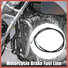 ACROPIX 130cm 51.18" 10mm Motorcycle Braided Brake Clutch Oil Hoses Line Pipe Clutch Throttle Gas Line Fuel Pipe Black for ATV for Dirt Bike Car Parts