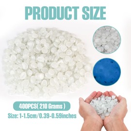 Pack of 400 Luminous Stones White Luminous Stones Garden Glow in the Dark Garden Decorative Stones Garden Glow-in-the-Dark Stones for Yard Grass and Aquarium Fish Container