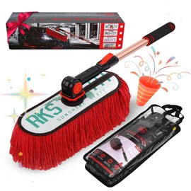 RIDE KINGS Car Duster Exterior Scratch Free Extendable Handle,Wax Cotton Hair Brush Kit forTruck,SUV,RV and Motorcycle,Duster for Cleaning，No Lint（Sunshine State Designer License Plate）