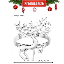 YODOOLTLY Christmas Napkin Rings- 6 Pcs Christmas Alloy Napkin Ring Holder Household Napkin Buckle for Table Decor, Wedding, Xmas, Party Dinner, Thanksgiving