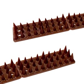 KOKMEYA Bird Spikes,Brown 22 Pack,Bird Spikes for Outside to Keep Cats, Raccoons, Squirrels, Pigeons Away, Cat Spikes for Indoor & Outdoor Garden,21.6 Ft,Plastic Spike for Fences