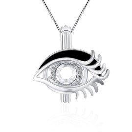 LGSY Eye Cage Pendants for Pearl Jewelry Making Sterling Silver, Design Cage Pendants for Women
