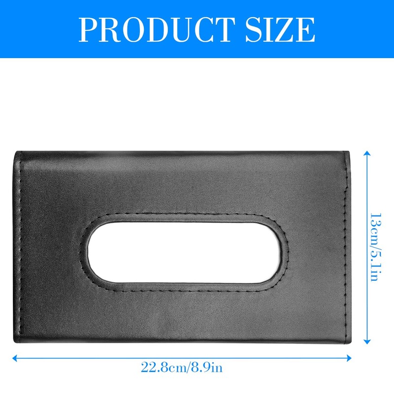 Car Sun Visor Tissue Holder, GLADFRESIT PU Leather Sun Visor