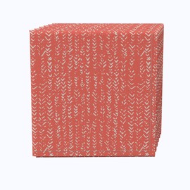 Fabric Textile Products, Inc. Napkin Set of 4, 100% Cotton, 20x20, Coral Batik Design