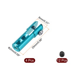 MECCANIXITY 4Pcs Metal Clevis M2 Thread Aluminum Alloy Clevis Servo Horn Tie Rod Chuck Connector with Screws for RC Airplane Car Helicopter Model Replacements,Blue