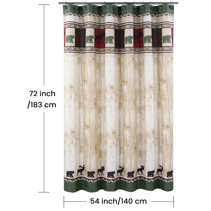 BESTRIPES Stall Fabric Shower Curtain, 54 inch Bear Shower Curtain,