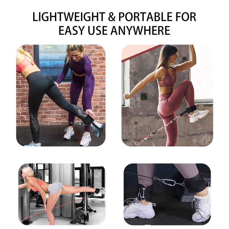 Foot Strap Cable Pull, Strength Training Foot Cuffs with 2