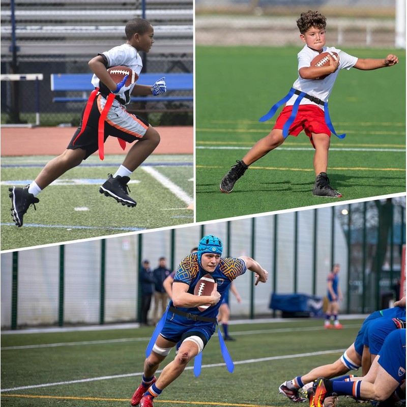 Flag Football Belts Set, 14 Player Adjustable Flags with 42