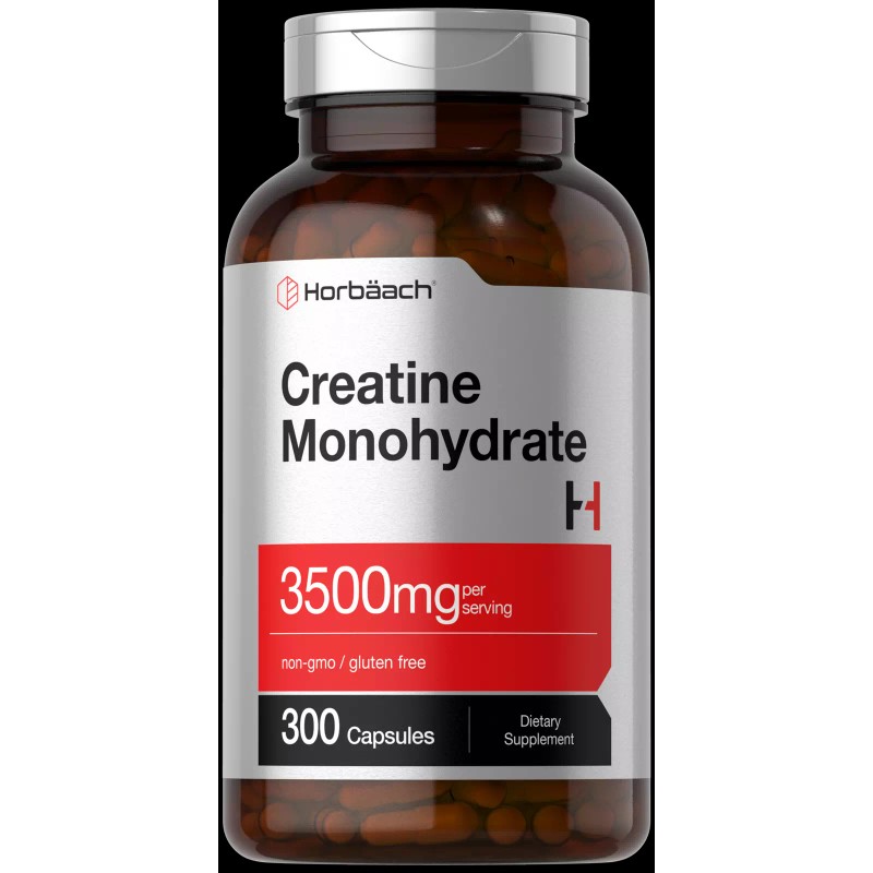 Horbäach Creatine Monohydrate Capsules | 3500mg | 300 Count |