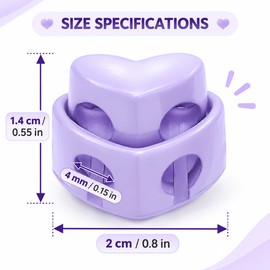 5-Piece Heart-Shaped Knitting Needle Stoppers – Double-Hole Spring Cord Locks