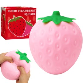 Squishy de fresa, Squishy sensorial realista de fresa, pelota antiestrés gigante extra grande para apretar, Squishies de frutas para aliviar la ansiedad, regalo de fiesta para adultos y niños, juguete