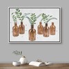 SIGNFORD Framed Canvas Wall Art Eucalyptus Leaves in Brown Glass