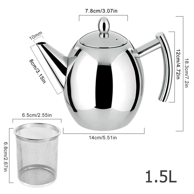 Teapot Container Coffee Pot Kettle With Filter Large Capacity Stainless