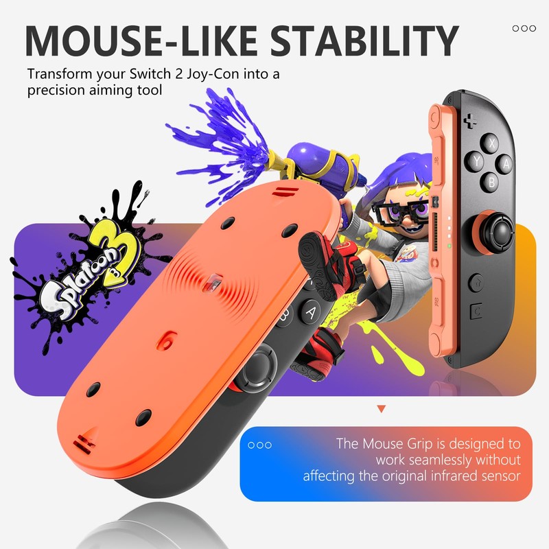 2 Pack Ergonomic FPS Mouse Grip for Nitendo Switch 2