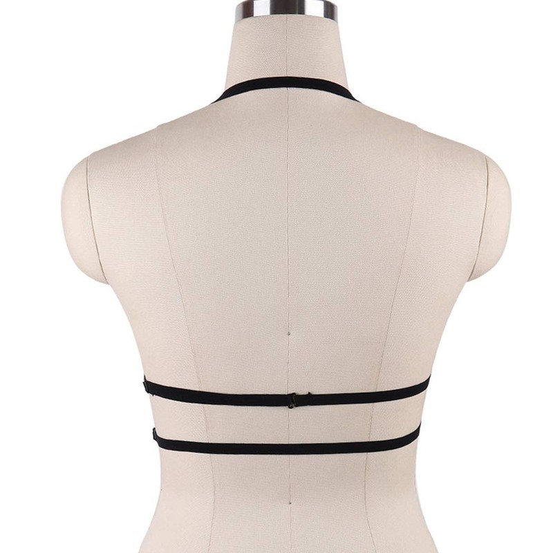 HJZLSSYS Women Harness Elastic Cupless Cage Bra Hollow Out Strappy
