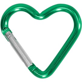 Heart Shaped Carabiner Clip Aluminum Alloy Keychain Clip Spring Snap Hook Camping Backpack Clips Heavy Duty Carabiner Rustproof Backpack Carabiner Lightweight Aluminum Alloy Keychain Clip (Green)