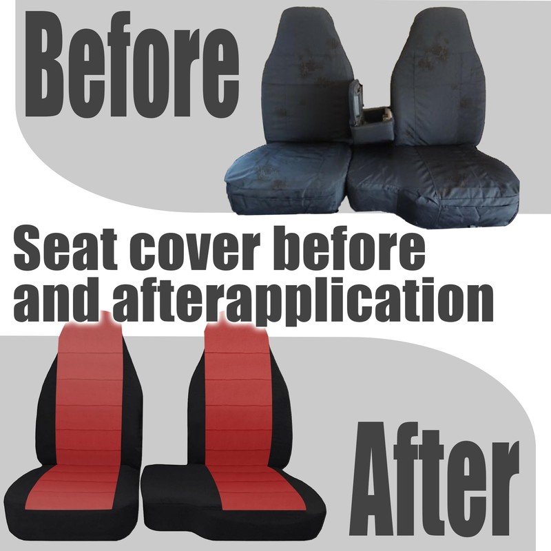 Fioqe 2PCS Front 60/40 Cloth High Back Bench Seat Cover