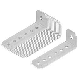 TSSS 20pcs 80x28mm Multi-Hole Angle Corner Braces, Stainless Steel 201 Metal Right Angle Braces, Thickness 1.9mm (14 Gauge), Tilt Proof L Bracket for Structural Support
