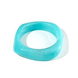 Pingyongchang Multiple Color Square Acrylic Resin Bangle Bracelet Resin Wide Irregular Geometric Plastic Wristbands Cuff Bangle Bracelet for Women Gifts Jewelry-Green
